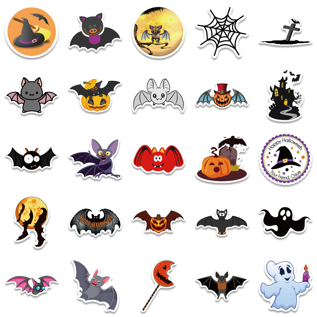 50Pcs Stiker Pola Halloween Ge - Sports Equipment Store ulasan dan harga